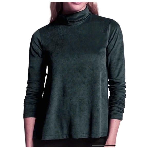 James Perse Ultra Soft Japanese Stretch Velvet Mock Turtleneck Size 0 | XS | NWT - Picture 1 of 12